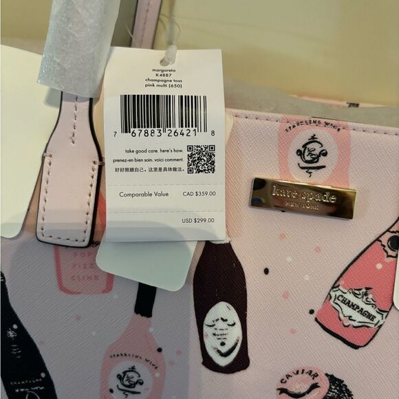 NWT Kate Spade Shore Street Margareta Champagne Tote Bag in Pink - Picture 7 of 11